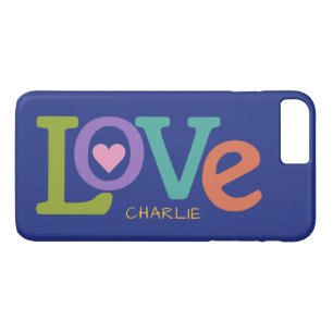 Colourful Love custom name phone cases