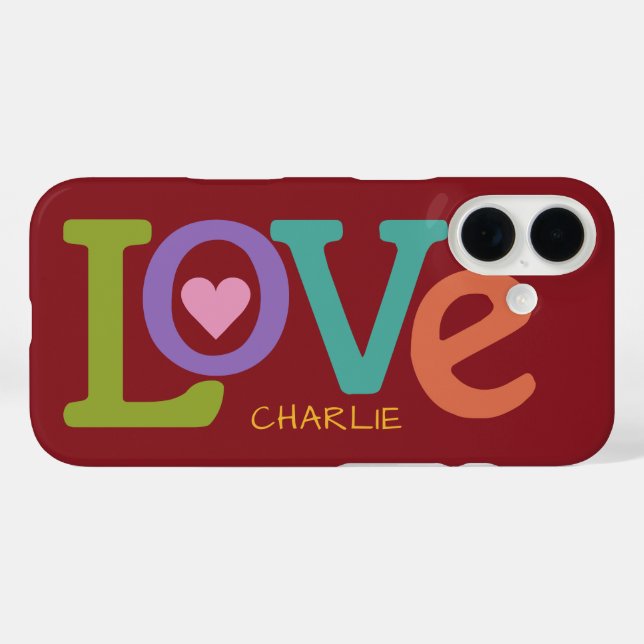 Colourful Love custom name phone cases (Back (Horizontal))