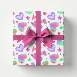 Colourful Love Heart Romantic Girly Pattern Modern Wrapping Paper<br><div class="desc">Colourful Love Heart Romantic Girly Pattern Modern Wrapping Paper features a colourful modern love heart and star pattern on a white background. Designed by ©Evco Studio www.zazzle.com/store/evcostudio</div>