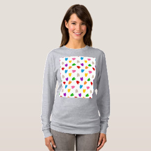 Colourful Love Hearts Pattern Design White  T-Shirt
