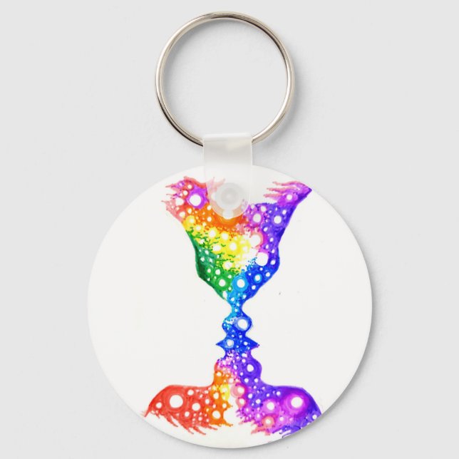 Colourful love  keychain (Front)