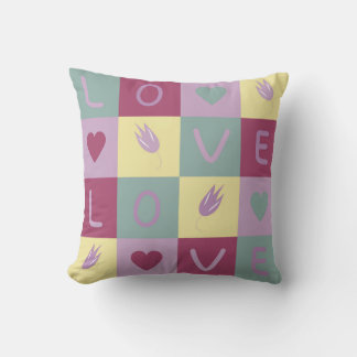 colourful love pattern throw pillow