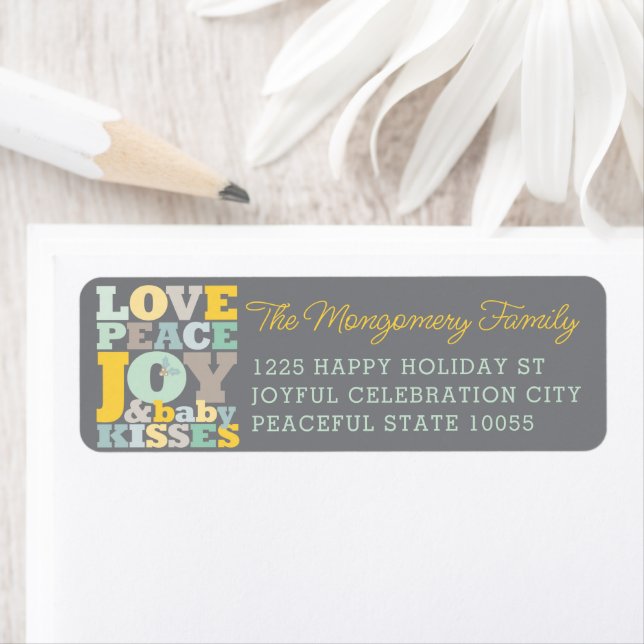 Colourful Love Peace Joy And Baby Kisses Letters (Insitu)