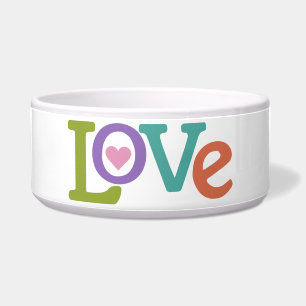 Colourful Love pet bowls