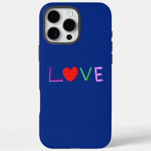Colourful love typography iPhone 16 pro max case