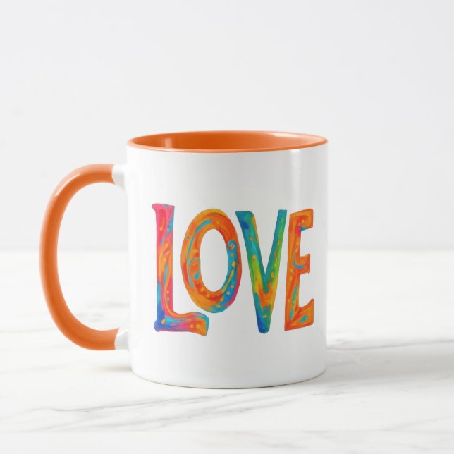 Colourful Love Word Mug (Left)