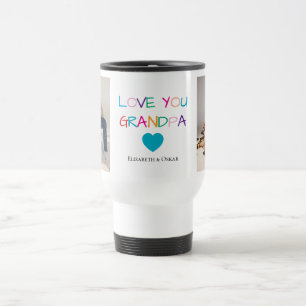 Colourful “Love You Grandpa” and Custom Text - Travel Mug