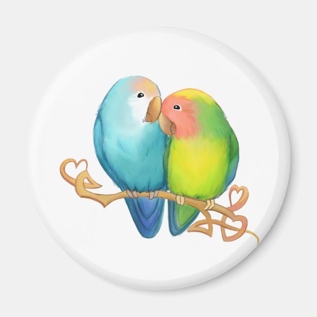 Colourful Lovebirds Magnet (Front)
