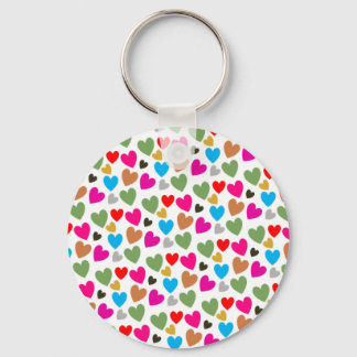 Colourful Lovely Hearts - Love comes in all colour Keychain