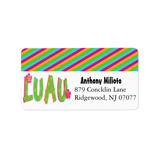 Colourful Luau Label/ Sticker (Front)
