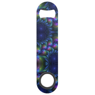 Colourful Luminous Abstract Blue Pink Green Fracta Bar Key