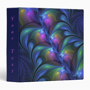 Colourful Luminous Abstract Blue Pink Green Fracta Binder