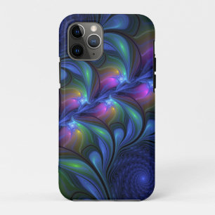 Colourful Luminous Abstract Blue Pink Green Fracta iPhone 11 Pro Case