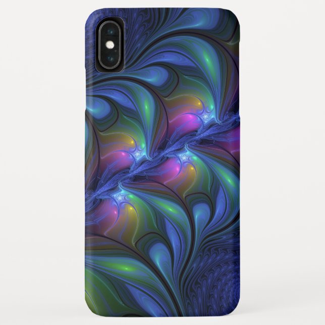 Colourful Luminous Abstract Blue Pink Green Fracta Case-Mate iPhone Case (Back)