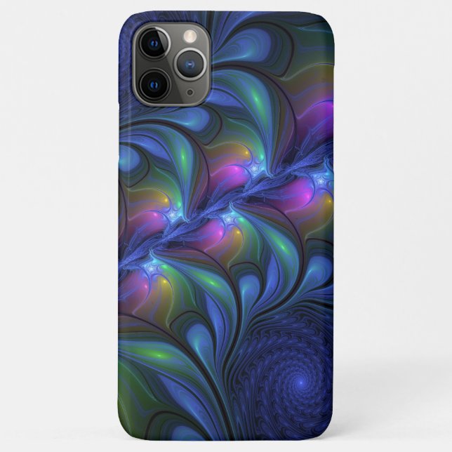 Colourful Luminous Abstract Blue Pink Green Fracta Case-Mate iPhone Case (Back)