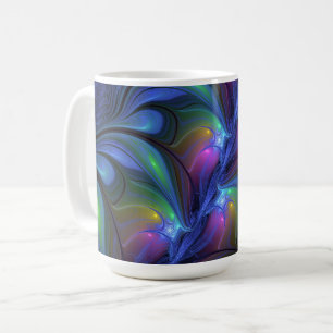 Colourful Luminous Abstract Blue Pink Green Fracta Coffee Mug