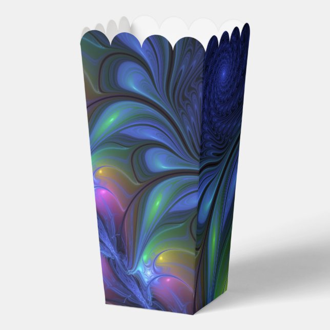 Colourful Luminous Abstract Blue Pink Green Fracta Favor Box (Front)