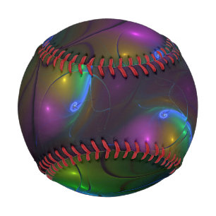 Colourful Luminous Abstract Modern Fractal Art Baseball