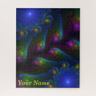 Colourful Luminous Abstract Modern Fractal Art Nam Jigsaw Puzzle