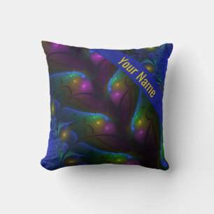 Colourful Luminous Abstract Modern Fractal Art Nam Throw Pillow