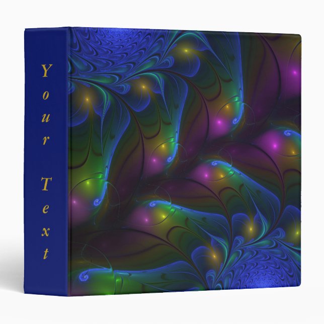 Colourful Luminous Abstract Modern Fractal Art Tex Binder (Front/Spine)