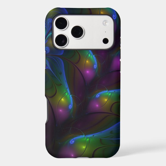 Colourful Luminous Abstract Modern Trippy Fractal (Back)