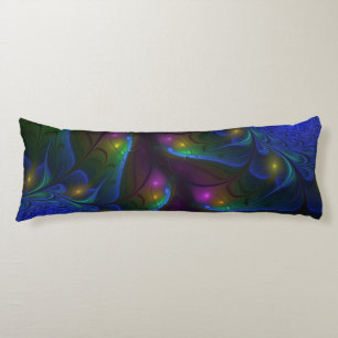 Colourful Luminous Abstract Modern Trippy Fractal Body Pillow