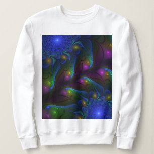 Colourful Luminous Abstract Modern Trippy Fractal Sweatshirt
