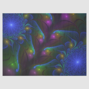 Colourful Luminous Abstract Modern Trippy Fractal Tissue Paper