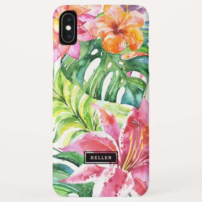 Colourful Lush tropical floral land Case-Mate iPhone Case (Back)