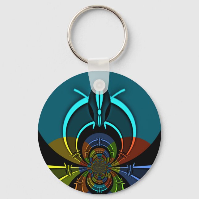 Colourful Maasai Shield Design Keychain (Front)