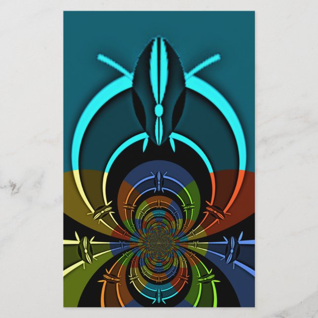 Colourful Maasai Shield Design Stationery (Front)