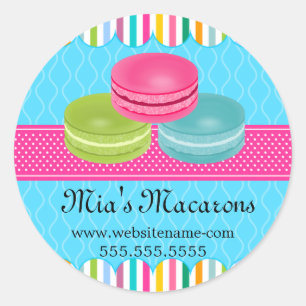Colourful Macaron Bakery Box Seals