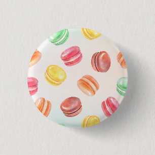 Colourful Macarons 1 Inch Round Button