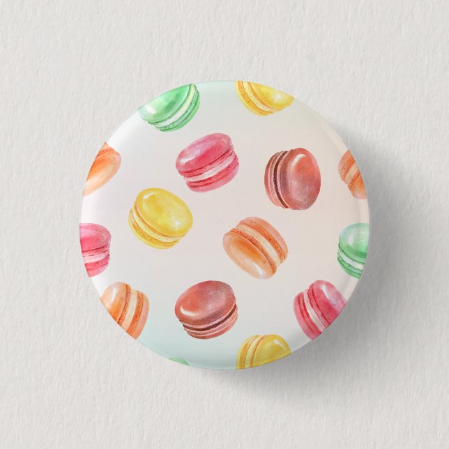 Colourful Macarons 1 Inch Round Button (Front)
