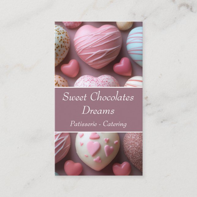 colourful macarons background bakery business card (Front)