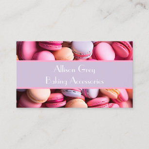 colourful macarons background bakery business card