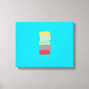 colourful macarons canvas print
