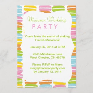 Colourful Macarons Party Invitation