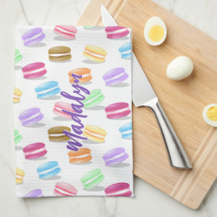 colourful macarons pattern kitchen towel