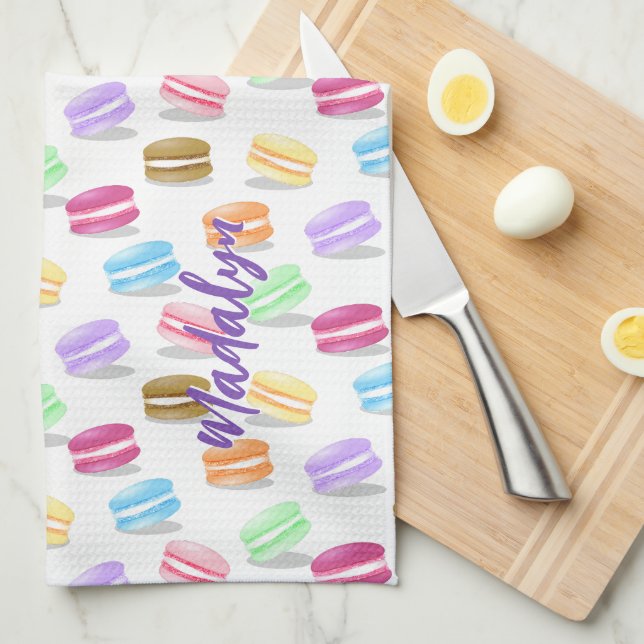 colourful macarons pattern kitchen towel (Quarter Fold)