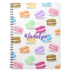 colourful macarons pattern notebook