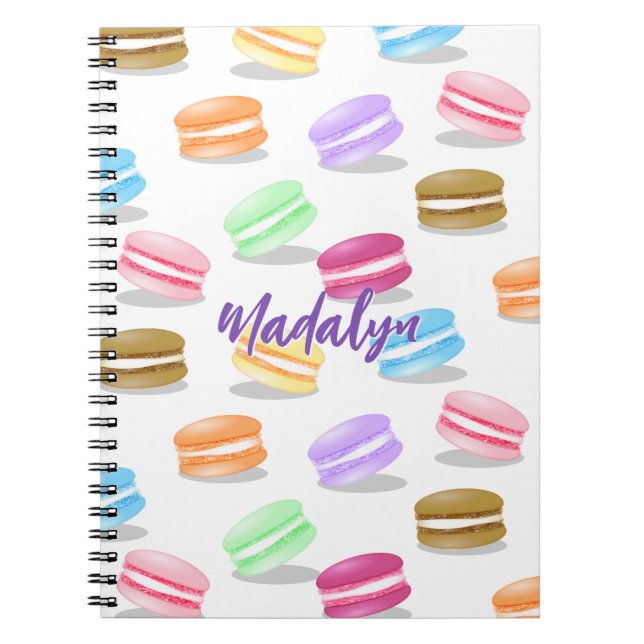 colourful macarons pattern notebook (Front)