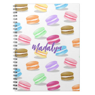 colourful macarons pattern notebook
