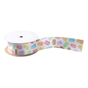 colourful macarons pattern satin ribbon