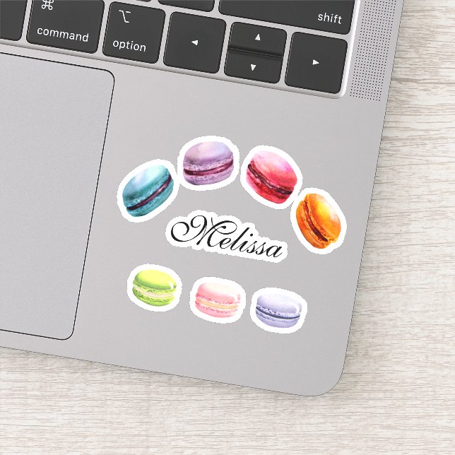 Colourful Macarons Sweet Dessert Watercolor (Detail)