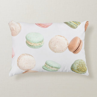Colourful Macarons: Sweet Falling Pattern. Accent Pillow