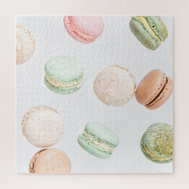 Colourful Macarons: Sweet Falling Pattern. Jigsaw Puzzle (Vertical)