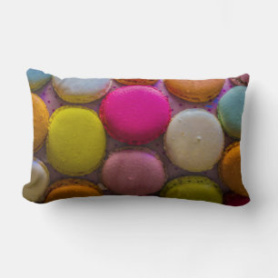 Colourful Macarons Tasty Baked Dessert Lumbar Pillow