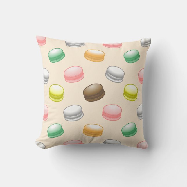 Colourful Macarons Throw Pillow (Front)